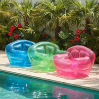 Canapé gonflable double moderne en PVC transparent, chaise de loisirs intérieure/extérieure