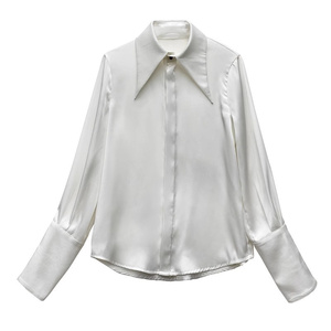 Elegante camicetta in raso <span class=keywords><strong>camicia</strong></span> da donna primavera/autunno a manica lunga con <span class=keywords><strong>collo</strong></span> a punta Premium - Product Image 5