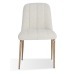 Sillas de comedor plegables modernas Rise de 19 pulgadas con tapicería suave ecológica de boucle, juego de 2 en bronce blanco - Product Image 6