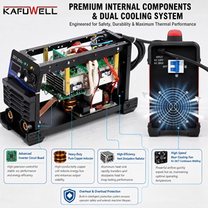 KAFUWELL WE5226 Soldadora Inversora Digital <span class=keywords><strong>TIG</strong></span>/AC/DC 220V 140A Portátil para Reparación de Metales, Enchufe BS, En Stock - Product Image 5