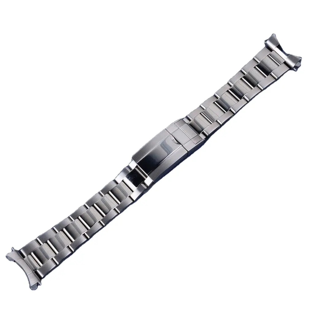 21Mm Roestvrijstalen Zilveren Horlogeband Armband Hol Uiteinde Met Oester Inzet Sluiting Voor Seiko Prospex Ssc911p1