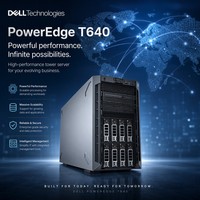 خادم برجي PowerEdge T640 بمعالج Intel Xeon، هيكل قابل للتبديل السريع مقاس 3.5 بوصة، وحدة تحكم PERC H330 H730P H740P، متوفر للمؤسسات