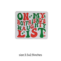 Vente en gros de vêtements patchs fer sur lettres petit patch de broderie joyeux noël pour casquettes de camionneur