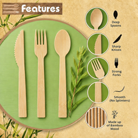 Couteau de table en bambou jetable, biodégradable, compostable, respectueux de l'environnement, vente en gros, logo personnalisé