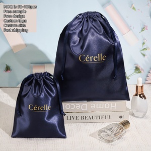Bolsa de satén al por mayor con cordón para zapatos y lencería, con logo personalizado impreso, para ropa, paquetes de cabello, almacenamiento de pelucas, bolsa de seda antipolvo - Product Image 5
