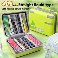 Ensemble de marqueurs acryliques liquides Guangna 408 couleurs, gamme complète ultime, stylos à peinture acuarela, fournitures artistiques professionnelles
