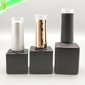 Rỗng <span class=keywords><strong>7Ml</strong></span> 10Ml 15Ml Chai Sơn Móng Tay Gel Uv Màu Đen Hình Vuông Lạ Mắt Với Nắp Trên Trong Suốt Lạ Mắt Và Cọ Phẳng Gel - Product Image 1
