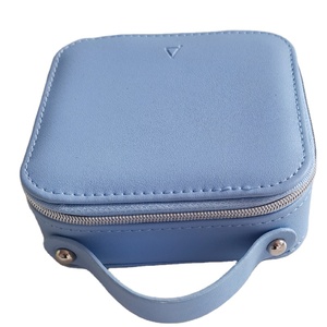 Boîte de voyage pour bijoux avec fermeture éclair, étui à bijoux de voyage, boîte à bijoux en cuir PU, trousse de maquillage - Product Image 1