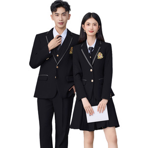 Student Style British Jk Uniform Skirt Women Long Sleeve Polyester School Wear Fall 2025 Campus Class Uniform Set - Product Image 5