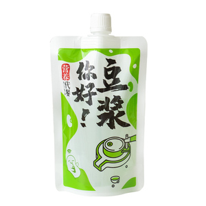 Sac d'emballage en PE+PET de qualité alimentaire pour lait de soja frais, avec bec verseur jetable, portable et scellé pour céréales - Product Image 1