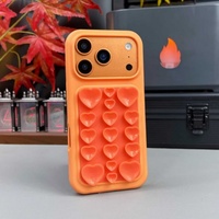 Comoda custodia per telefono in silicone a ventosa antigravità 3D a forma di cuore per iPhone 17 Air 16 Pro Max 15 14, cover posteriore in gomma