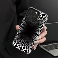 Coque de téléphone portable en PC rigide et TPU avec impression laser de motif de trou noir 3D pour iPhone X Xr Xs 11 12 13 14 15 16 17 18 Pro Max