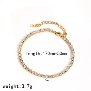 Joyería de Diamantes de Estilo Clásico, Pulsera de Cadena de Diamantes Elegante y Minimalista, Conjunto de Tenis para Mujer con Piedras de Circonia Cúbica - Product Image 5
