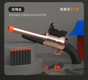Dropshipping Shopify Pistola de Juguete de Doble Cañón con Balas Blandas y Expulsión Manual de Cartuchos, Diseño Corto para Niños - Product Image 6