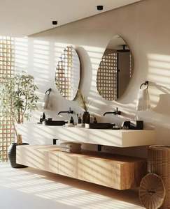 Série minimaliste de luxe léger, lavabo à double couche, type suspendu, meuble de salle de bain - Product Image 2