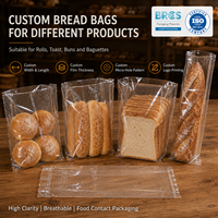 Sacs à pain micro-perforés respirants pour la conservation des aliments, emballage alimentaire sûr en PE pour boulangerie, vente en gros