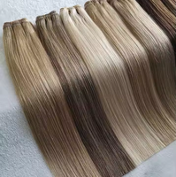 Extensions de cheveux vierges personnalisées, couleur tendance, lisses et raides, tissage double trame fait main, double trame machine