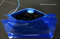 Sachets d'emballage transparents à huit soudures latérales de qualité alimentaire pour grains de café, pochettes à café verticales avec fermeture éclair et valve de dégazage unidirectionnelle