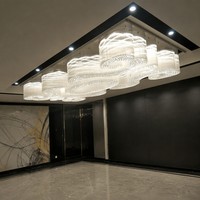 Lampu Kristal Bentuk Awan untuk Lobi Hotel, Aula Perjamuan, Pusat Penjualan, Mal, KTV, Ruang Komersial, Lampu Plafon Mewah Besar