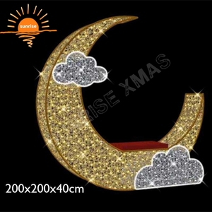 Decoración LED de <span class=keywords><strong>Luna</strong></span> y Estrella para Ramadán, para Exteriores, Espacios Públicos, Festivales, Exhibición Personalizada, Luz Decorativa de Grado Comercial para Centros Comerciales y Parques - Product Image 6