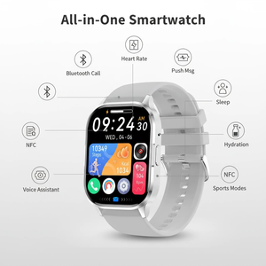 שעון חכם עם סנכרון שוק המניות, מסך AMOLED בגודל <span class=keywords><strong>2</strong></span>.01 אינץ', מד דופק, NFC, שיחות בלוטות', IP68, מארז מסגסוגת אבץ - Product Image 3