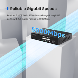 8 cổng 2.5ge + 2 cổng 10G SFP + <span class=keywords><strong>Ethernet</strong></span> chuyển đổi với 16K MAC <span class=keywords><strong>VLAN</strong></span> chức năng L2 web thông minh lớp 2 chức năng máy tính để bàn Rack mount - Product Image 4