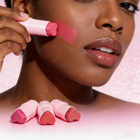 Fard à joues crème végétalien en forme de cœur, rose végétal personnalisé, gelée waterproof haute pigmentation, maquillage visage pour peaux claires, poudre blush