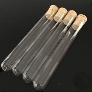 Glass Test Tubes 20x150mm Flat Mouth Round Bottom With Natural Cork <b>Stoppers</b> Premium Quality Lab Use - Product Image 1