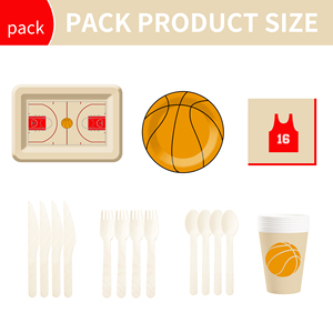 DAMAI - Juego de Vajilla Desechable de Papel para Fiesta de Cumpleaños con Temática de Baloncesto, Platos, Vasos, Servilletas, para Fiesta de Niños - Product Image 6