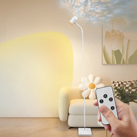 Lampe de projection d'aube et de coucher de soleil rotative à 360° avec logo Terre-Lune 2 en 1, effet d'ondulation d'eau, projecteurs