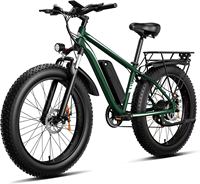 Vélo électrique à pneus larges EB26 1000W en stock dans l'entrepôt américain, 26 pouces, 48V, 7 vitesses avec suspension avant