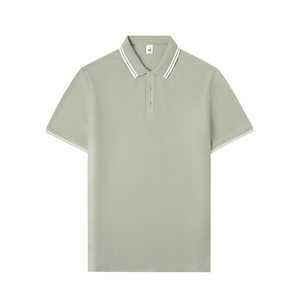Polo Shirt Solid Color Cotton Contrast Trim Short Sleeve Daily Wear - Product Image 3