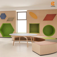 Panel Akustik Penyerap Suara Modern Multi-warna 100% PET Polyester Model 3D NRC Tinggi 0.85-0.98 Ramah Lingkungan untuk Dinding dan Plafon