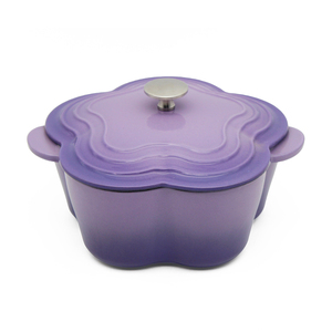 Articles ménagers lumineux Offre Spéciale <span class=keywords><strong>Mini</strong></span> ustensiles de cuisine en fonte violet 20cm four hollandais antiadhésif avec couvercle casserole de fleurs en fonte émaillée - Product Image 1