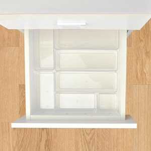 <b>Clear</b> Acrylic Drawer Organizer Set Stackable Non Slip <b>Storage</b> Trays Transparent Sundries <b>Containers</b> for Kitchen Bathroom Bedroom - Product Image 5