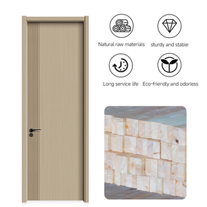 Puerta Interior de Madera Compuesta Ecológica con Pintura al Agua, Color Personalizable, Diseño Tallado para Baño Moderno o Bodega - Product Image 4