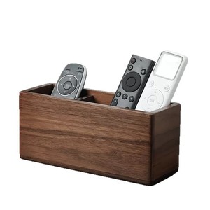 Desktop Black Walnut Wood Storage <b>Box</b> Rectangle Open Top With Compartments Office Organizer Pen Holder Remote Control <b>Makeup</b> - Product Image 5
