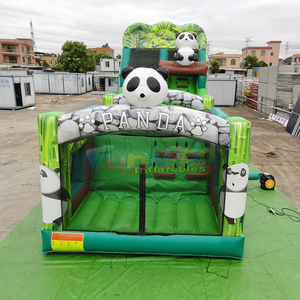 Parcours d'obstacles gonflable extérieur pour enfants, château gonflable commercial avec toboggan, parcours d'obstacles gonflable panda - Product Image 3