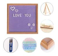 Panneau de lettres en feutre interchangeable avec symboles de lettres et chiffres, panneau de messages interchangeable en bois, panneau de lettres en bois