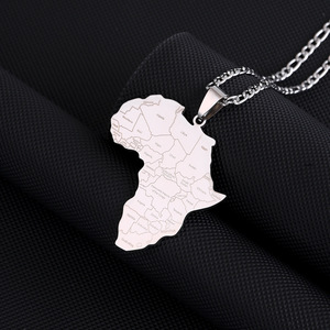 2406 yutin titanio acero brillante África Nigeria Ghana somalí viento nacional <span class=keywords><strong>mapa</strong></span> país nombre colgante collar - Product Image 3