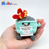 Figurine Amigurumi en crochet faite main sur mesure, motif Dumpster Fire, finie, drôle, cadeau farfelu pour amis, fournitures pour boutiques de cadeaux