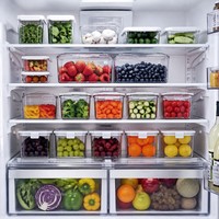 Contenedor de Almacenamiento de Alimentos de Plástico Transparente Hermético, Apilable, Organizador de Granos y Snacks para Cocina, con Tapa de Cierre a Presión, Venta al Por Mayor