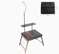 Table de camping pliable moderne en alliage d'aluminium, design carré, mobilier d'extérieur certifié CE