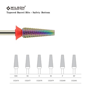Embouts à baril coniques-Fond de sécurité/revêtement arc-en-ciel Outil de polissage des ongles utile Embouts d'art de manucure en carbure pour un temps de service plus long - Product Image 3