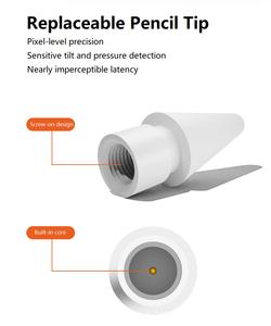 Stylet noir double couche souple et résistant, qualité officielle, pointes remplaçables, 1ère et 2ème génération, pour tablette, en métal - Product Image 5