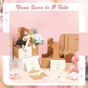 Cadeau Fête des Mères : Porte-boissons 2 tasses avec poignée, ensemble de mousse florale, support porte-café en kraft, mousse florale, carte cadeau, marron floral - Product Image 5