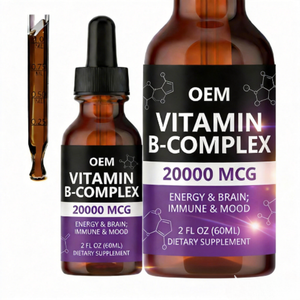 Gotas de Complejo Vitamínico B Líquido OEM, Complejo de Vitaminas B, Biotina, Vitamina B12, Niacina, Folato, Suplemento de Apoyo Metabólico, Vegano - Product Image 1