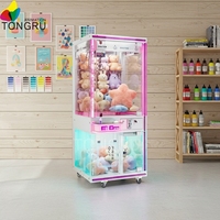 Machine à griffes en verre transparent Mini Arcade Maquina De Peluches Machine De poupée à griffes Capsule Machine à griffes de grue à jetons