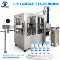 Machine automatique de rinçage, remplissage et bouchage de bouteilles en PET pour eau potable pure et minérale, facile à nettoyer