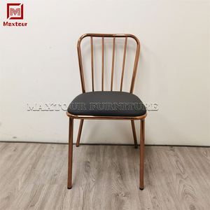 Luxo hotel banquete salão forte ouro rosa cromo <span class=keywords><strong>metal</strong></span> jantar cadeira moderna - Product Image 6